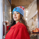 TUQUE «ROSES HERITAGE» BLEUE
